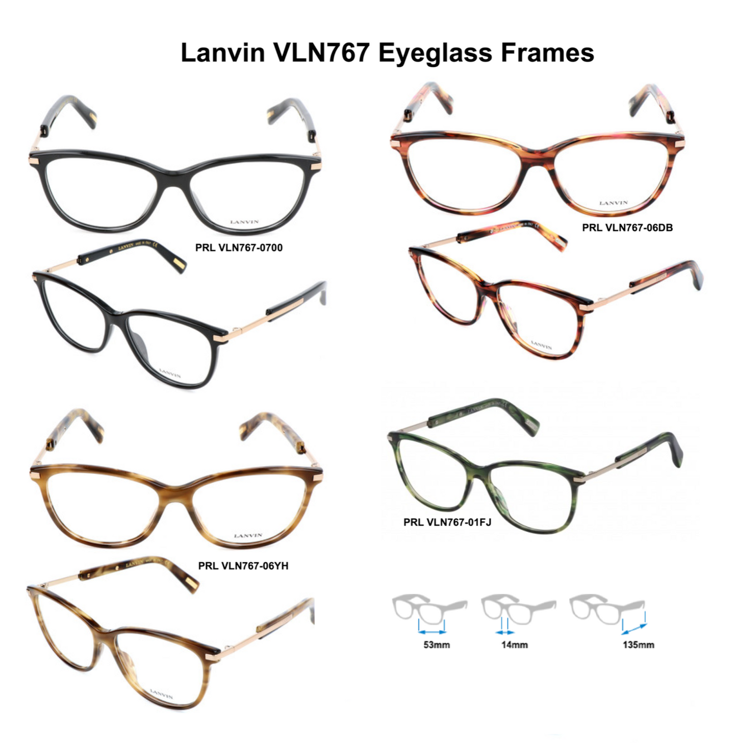 Lanvin VLN767-01FJ-53 53mm